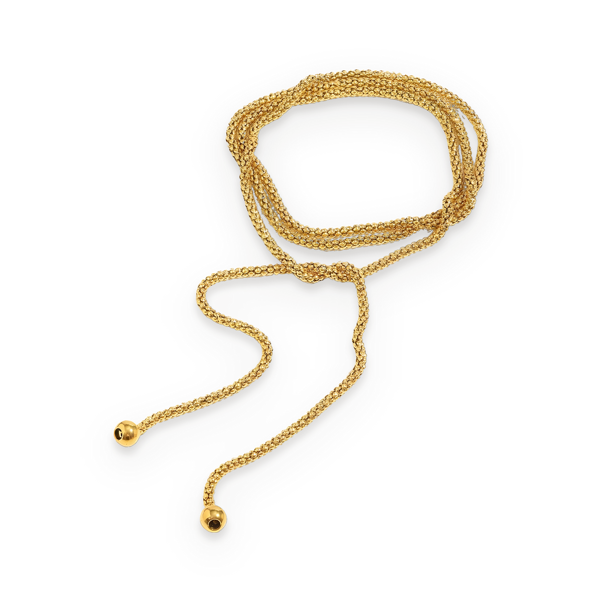 Collar lariat en acero dorado