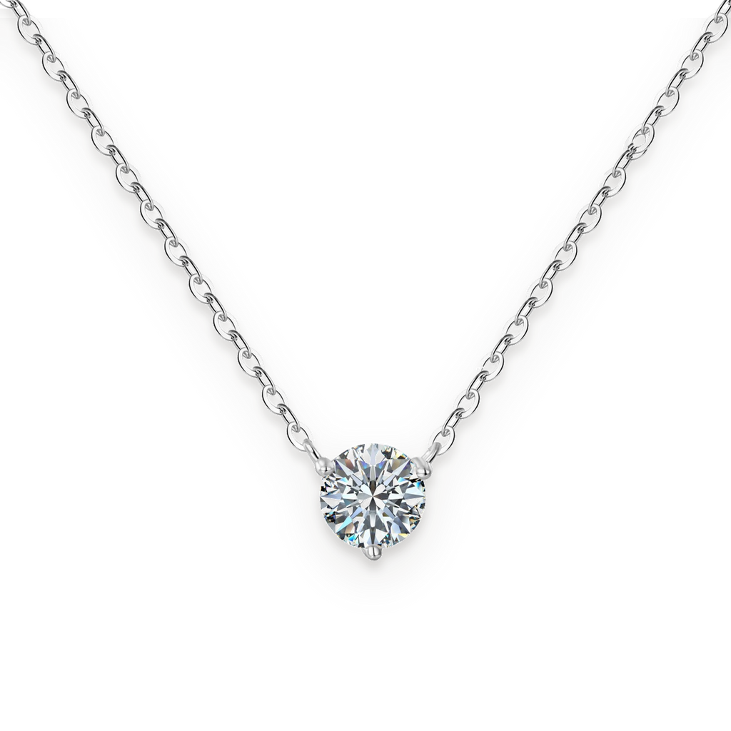 Collar con moissanita de 0,5 ct en plata