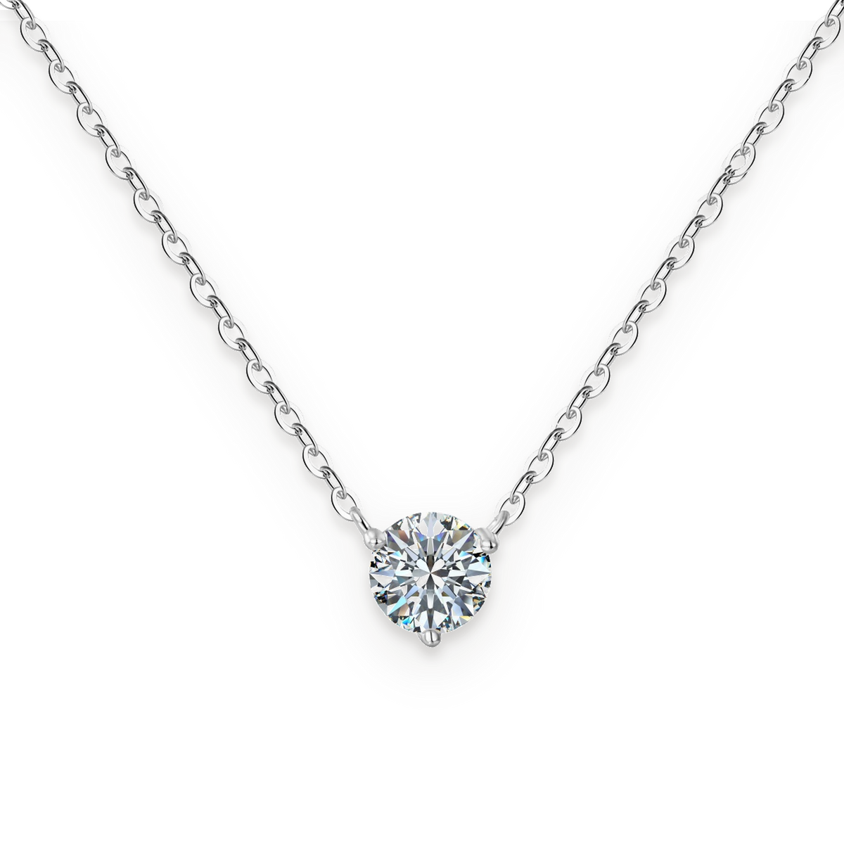 Collar con moissanita de 0,5 ct en plata