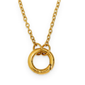 Collar de cadena con aro circular en acero dorado
