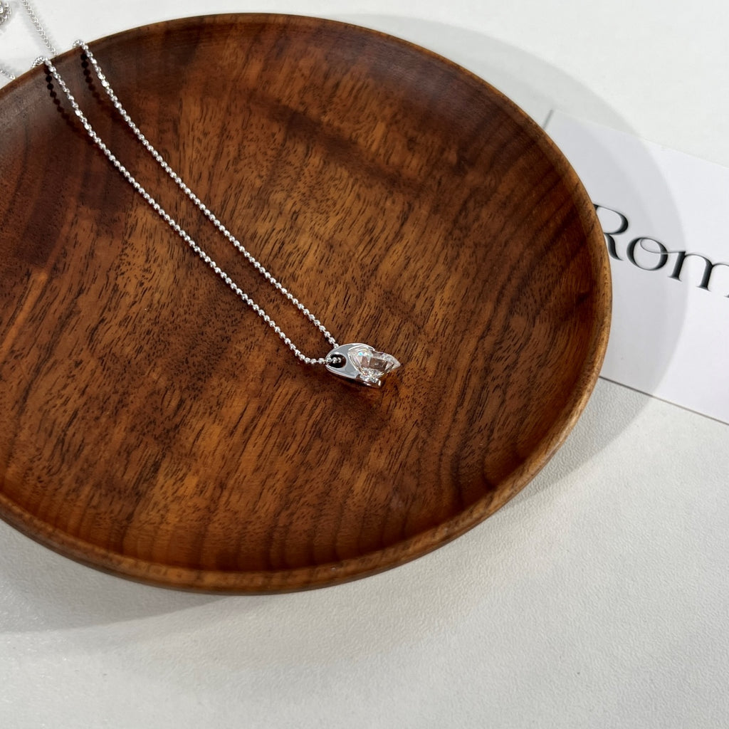 Collar solitario de moissanita 3 ct en plata