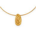 Collar rígido con colgante de espiral en acero dorado