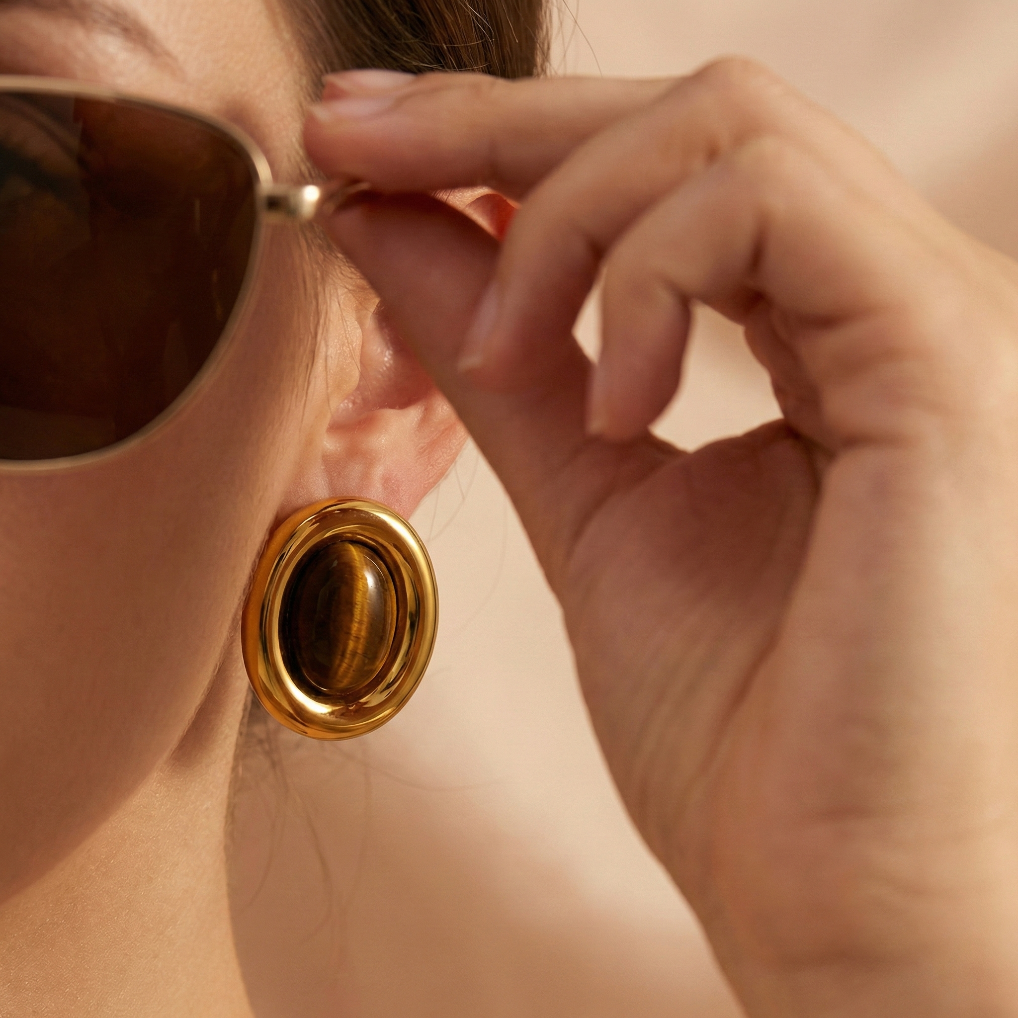 Pendientes Solaire Ojo de Tigre