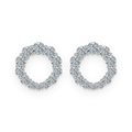 Pendientes circulares de moissanitas 0,6 ct en plata