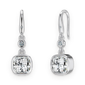 Pendientes colgantes de moissanitas 1 ct en plata