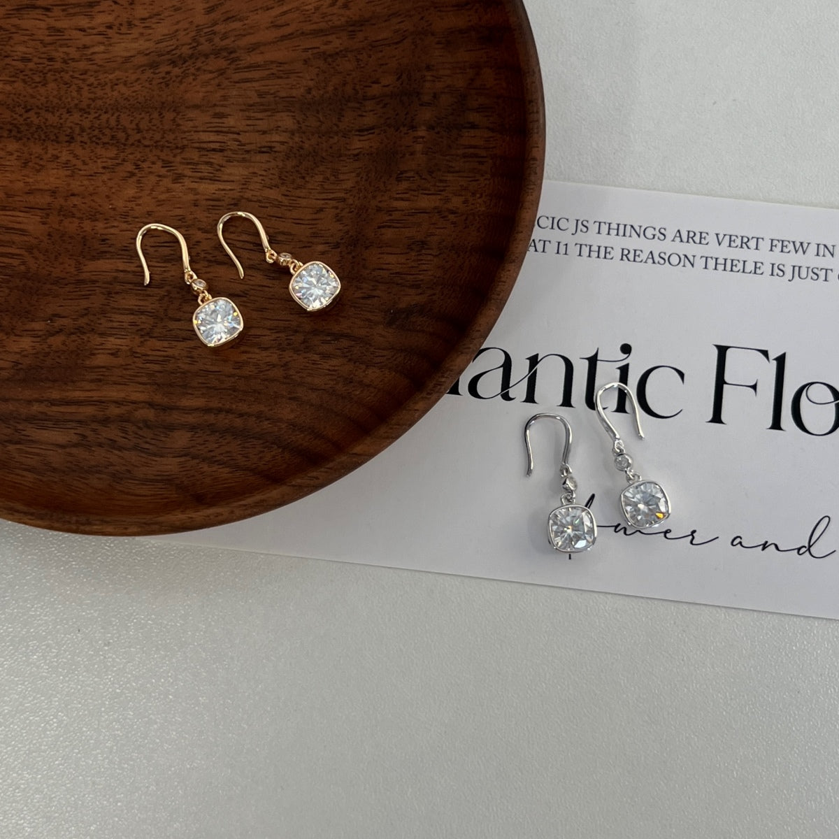 Pendientes colgantes de moissanitas 2,068 ct en plata
