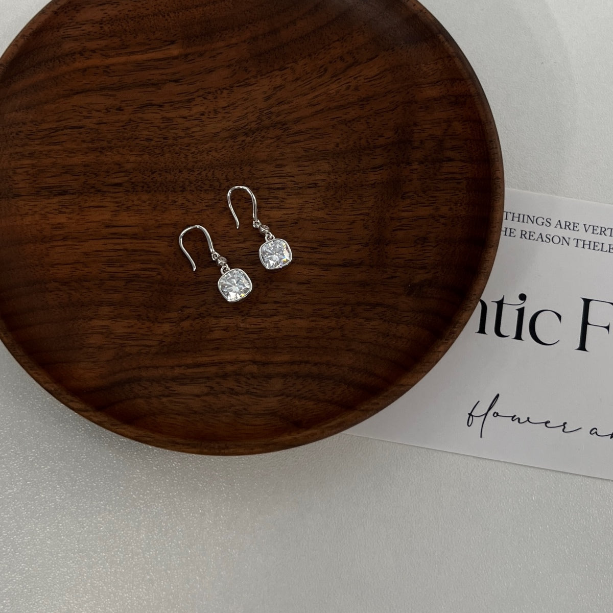 Pendientes colgantes de moissanitas 2,068 ct en plata