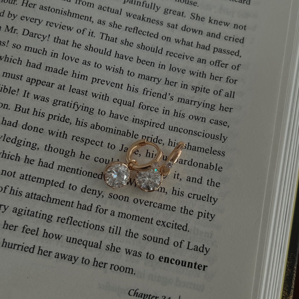 Pendientes de aro colgante de moissanitas 4,12 ct dorados