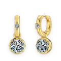 Pendientes de aro colgantes de moissanitas 2 ct dorados