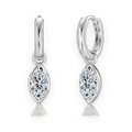 Pendientes de aro con moissanitas 1 ct en plata