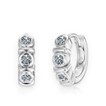 Pendientes de aro de moissanitas 0,1 ct en plata
