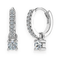 Pendientes de aro de moissanitas 0,4 ct en plata