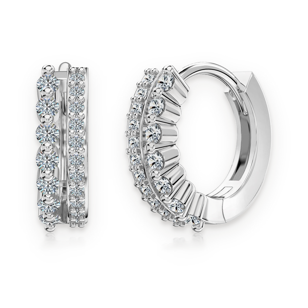 Pendientes de aro de moissanitas 0,414 ct en plata