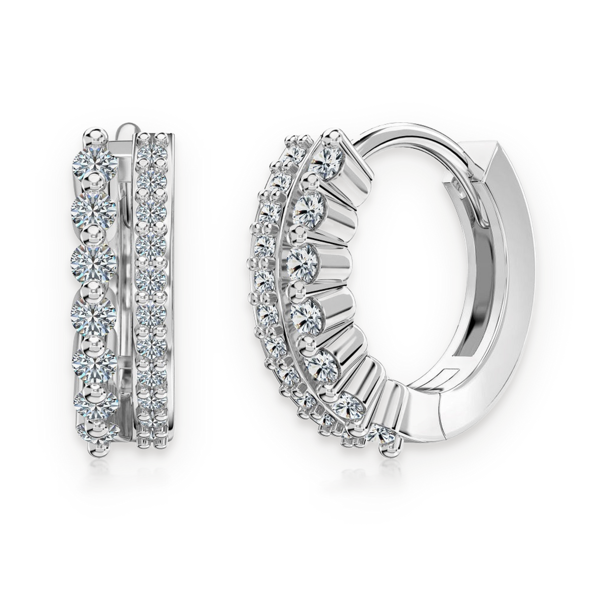 Pendientes de aro de moissanitas 0,414 ct en plata