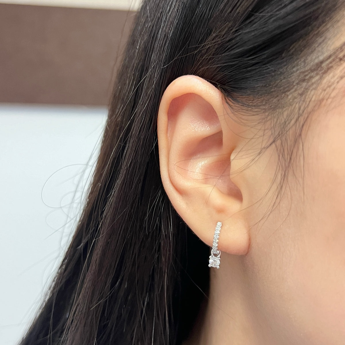 Pendientes de aro de moissanitas 0,528 ct en plata