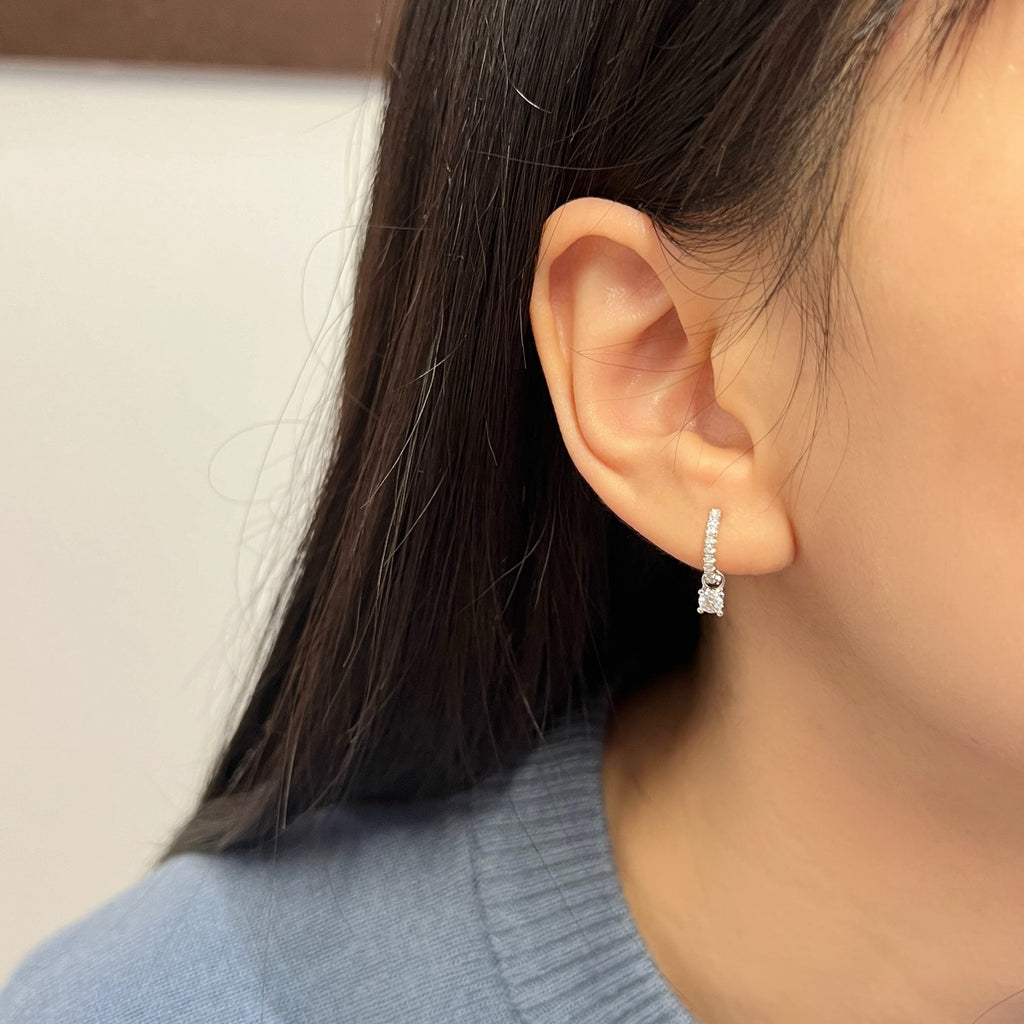 Pendientes de aro de moissanitas 0,528 ct en plata