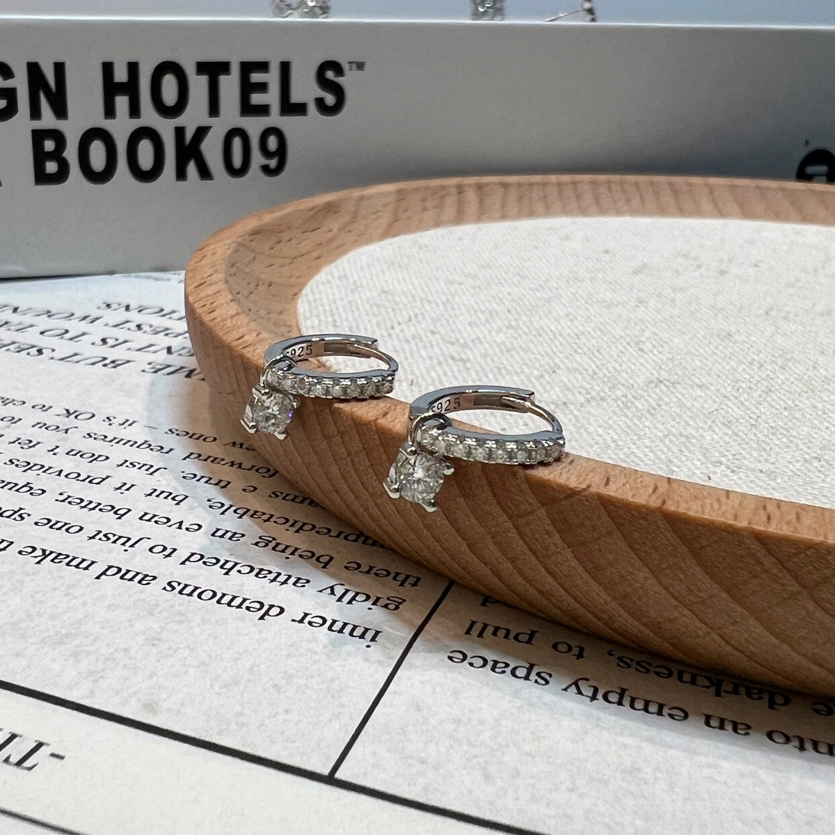 Pendientes de aro de moissanitas 0,528 ct en plata