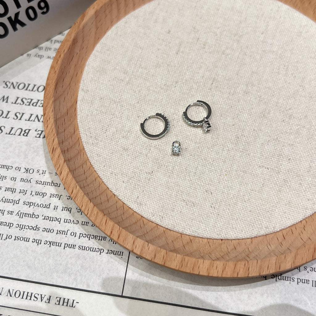 Pendientes de aro de moissanitas 0,528 ct en plata