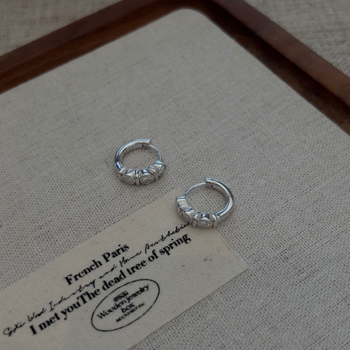 Pendientes de aro de moissanitas 0,6 ct en plata