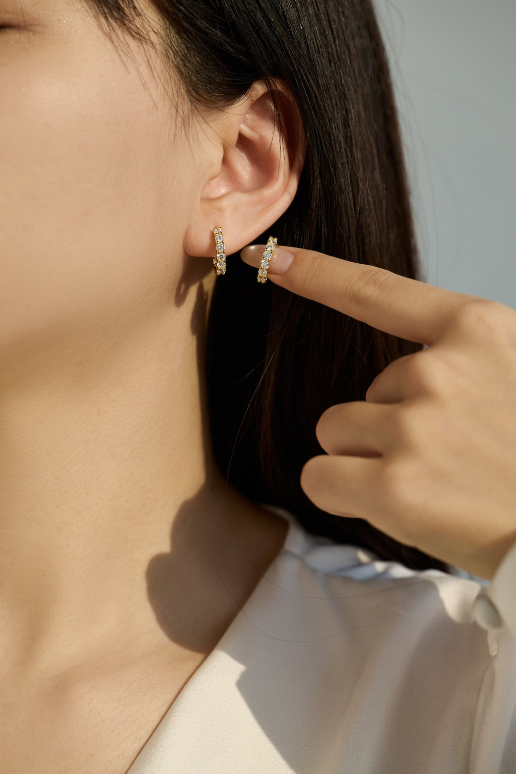 Pendientes de aro de moissanitas 1,26 ct en plata