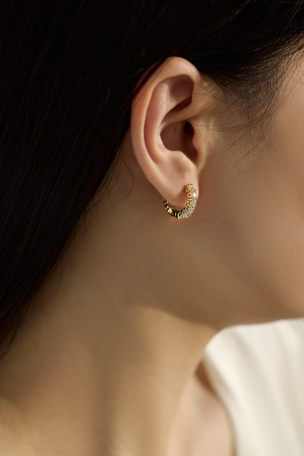 Pendientes de aro de moissanitas 1,26 ct en plata