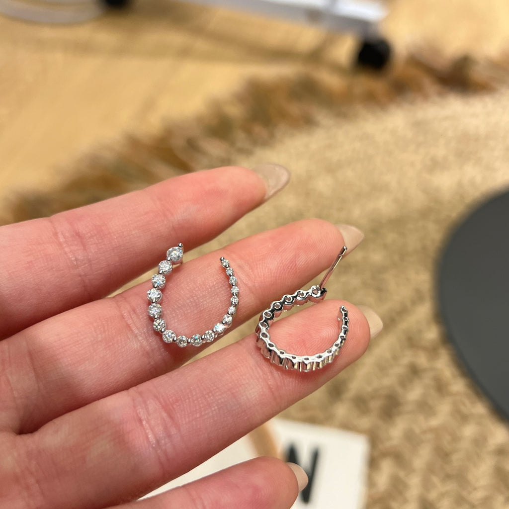 Pendientes de aro de moissanitas 1,26 ct en plata