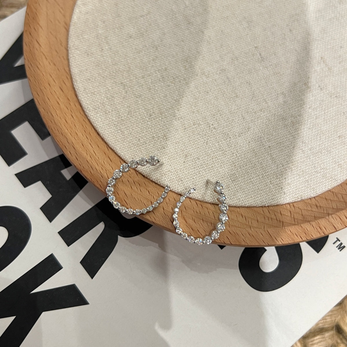 Pendientes de aro de moissanitas 1,26 ct en plata
