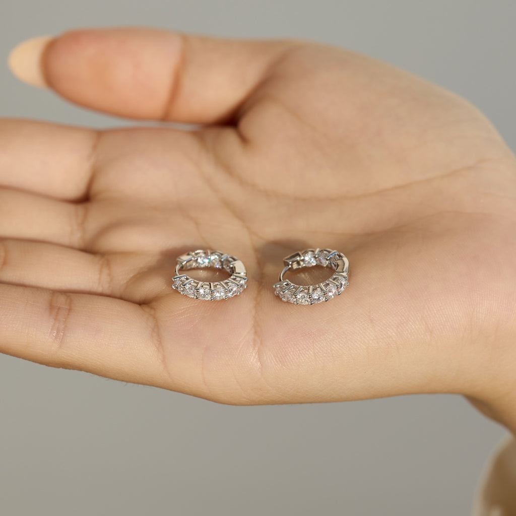Pendientes de aro de moissanitas 1,26 ct en plata
