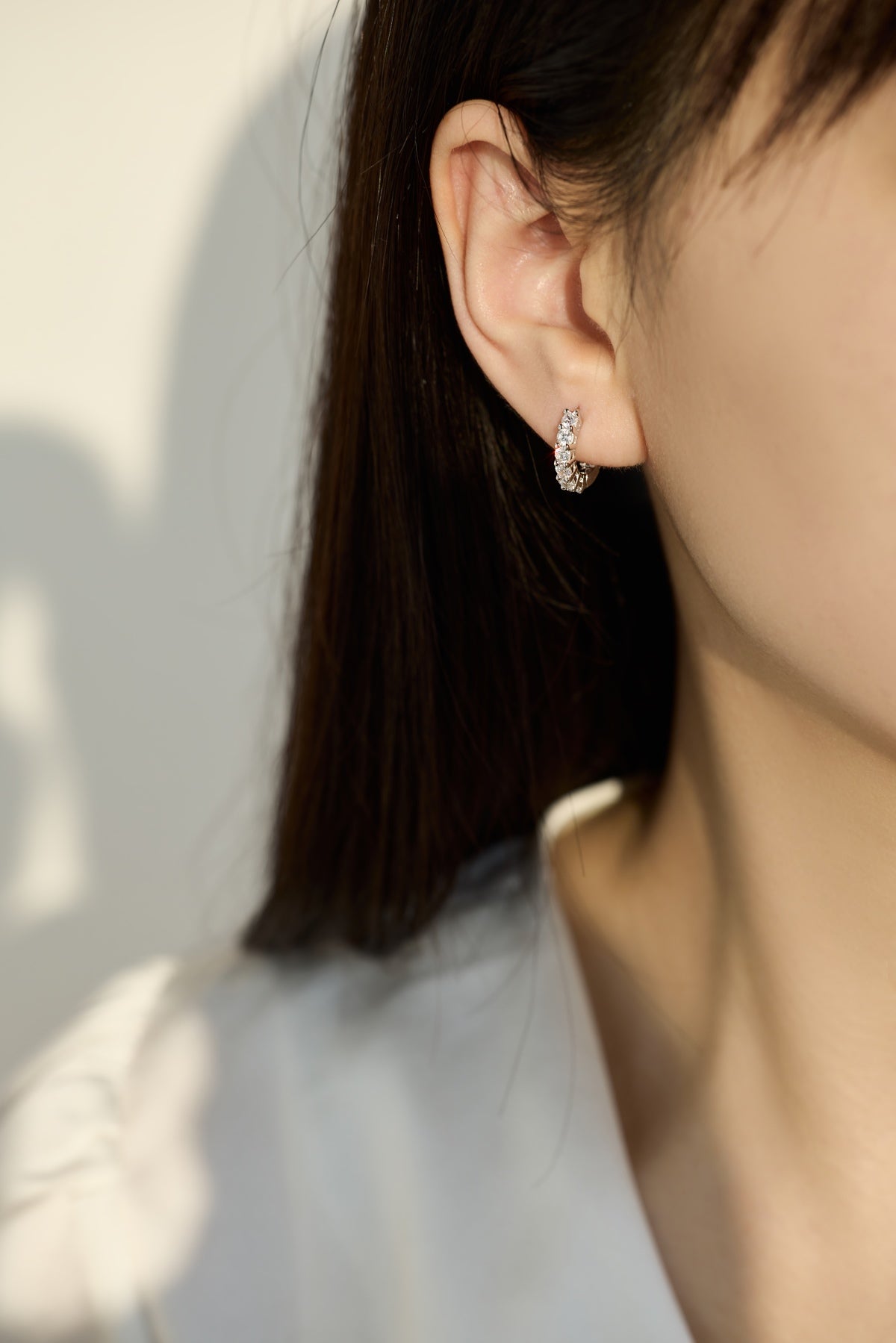 Pendientes de aro de moissanitas 1,26 ct en plata