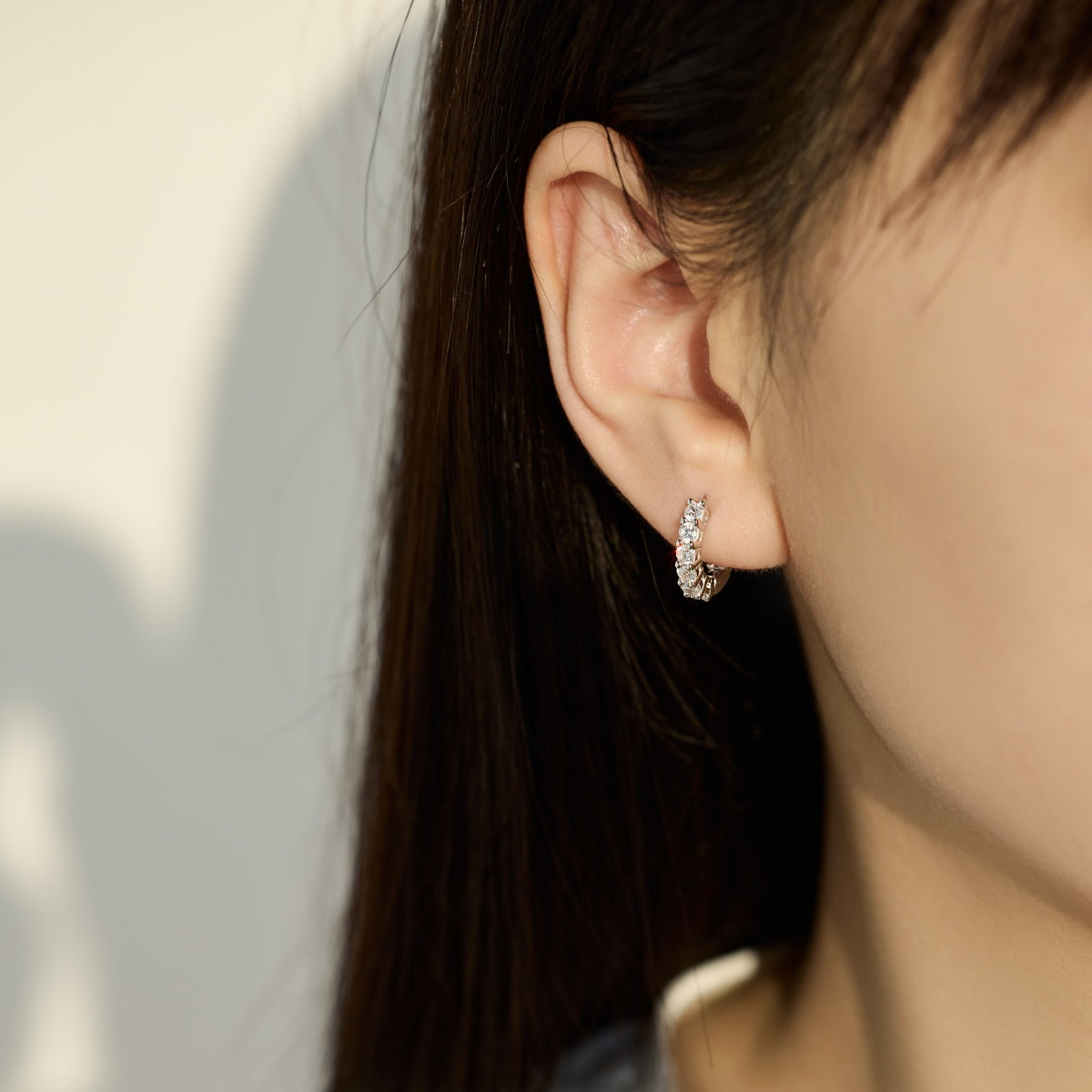 Pendientes de aro de moissanitas 1,26 ct en plata