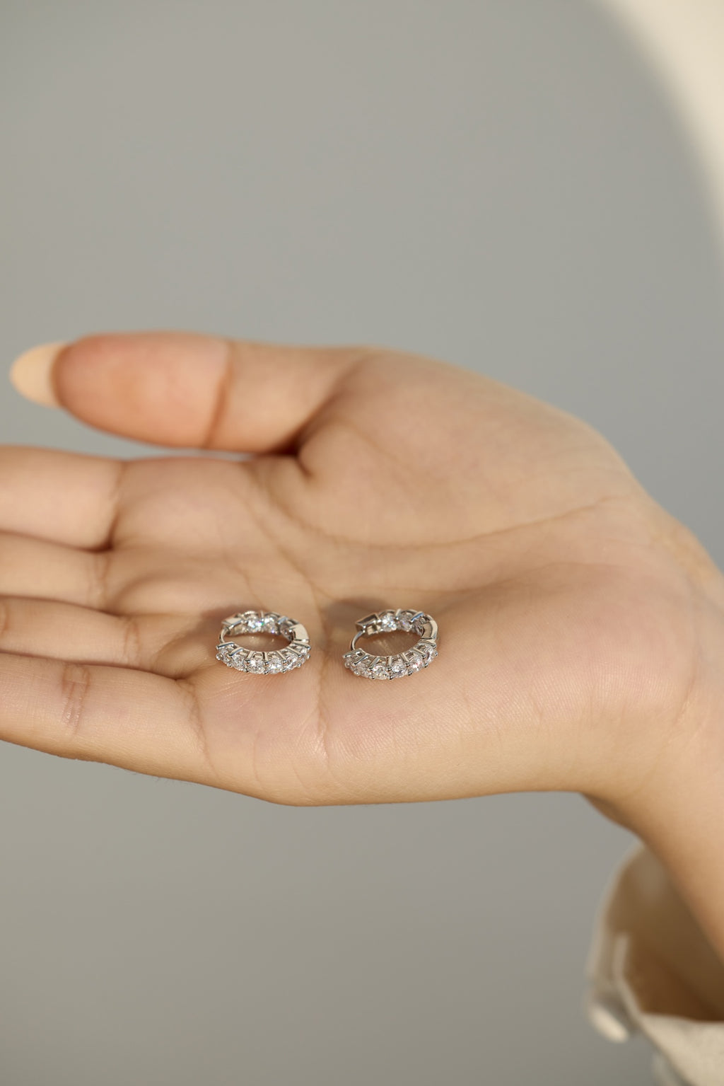 Pendientes de aro de moissanitas 1,26 ct en plata