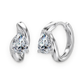 Pendientes de aro de moissanitas 1,6 ct en plata