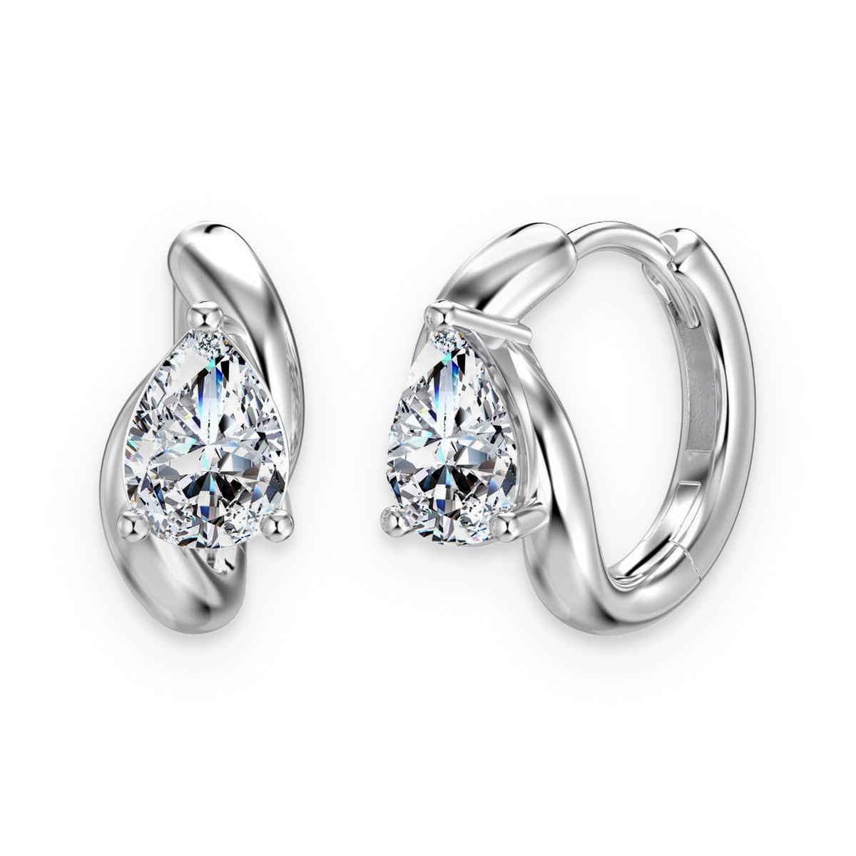 Pendientes de aro de moissanitas 1,6 ct en plata