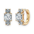 Pendientes de aro de moissanitas 1 ct en oro rosa