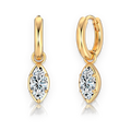 Pendientes de aro de moissanitas 1 ct en oro rosa