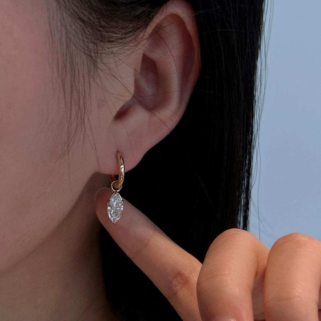 Pendientes de aro de moissanitas 2 ct en oro rosa