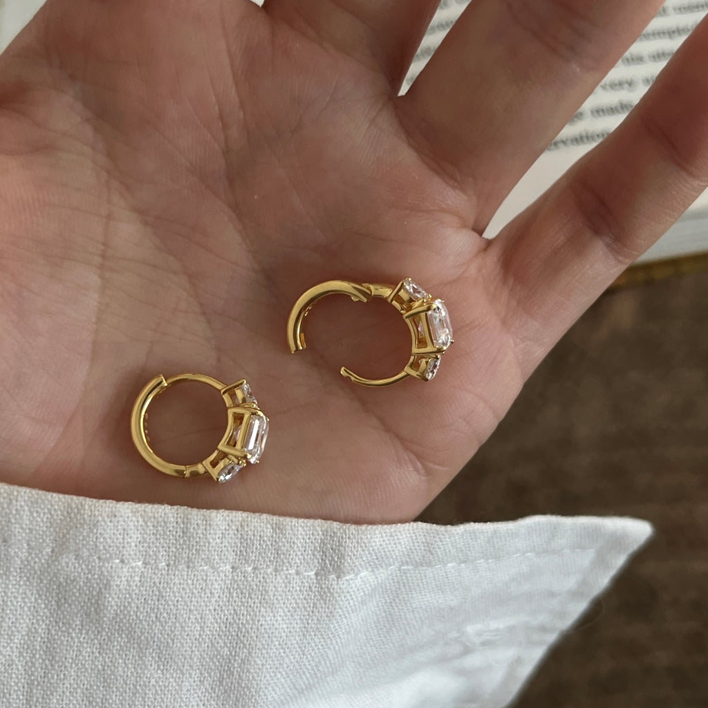 Pendientes de aro de moissanitas 3,2 ct en oro rosa