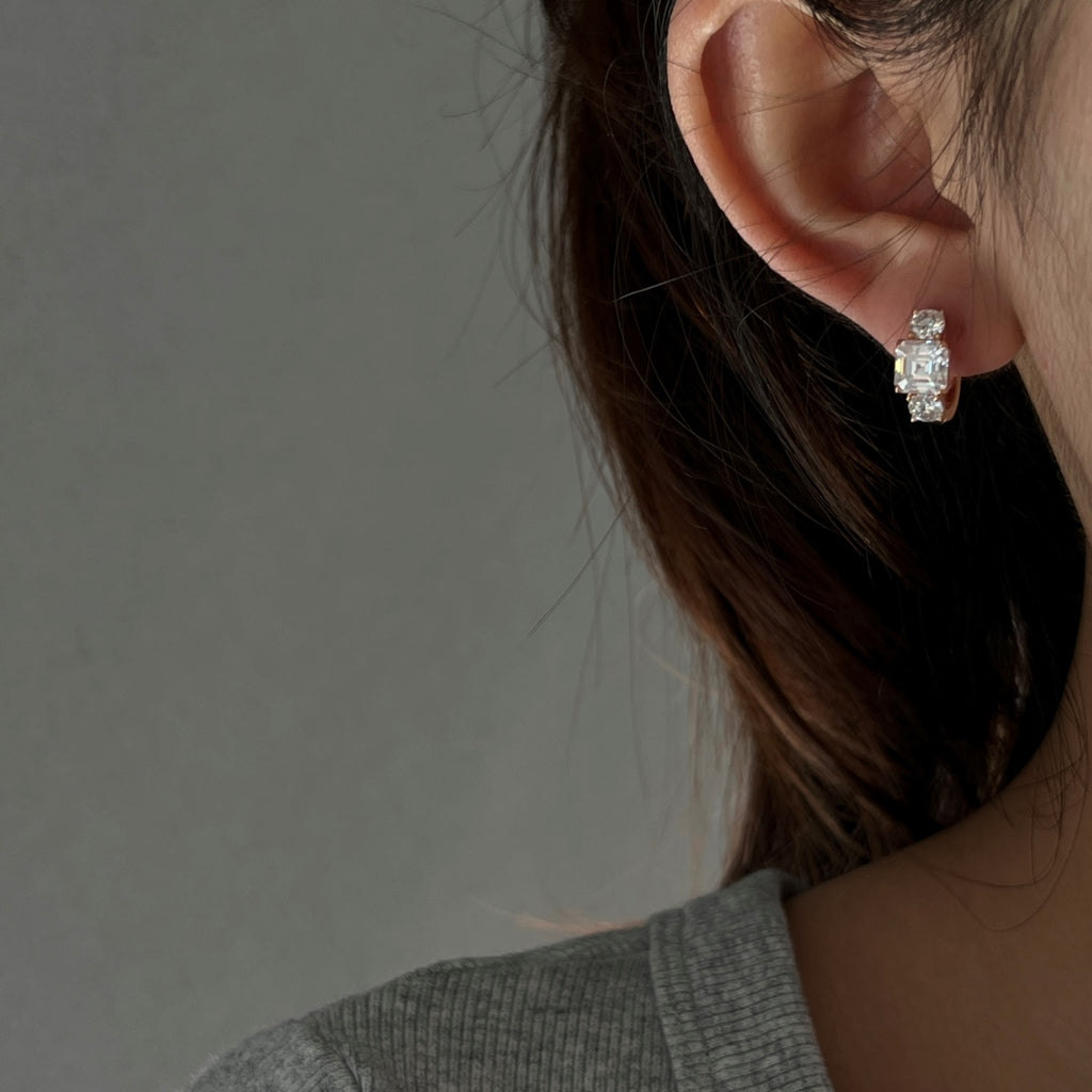 Pendientes de aro de moissanitas 3,2 ct en oro rosa