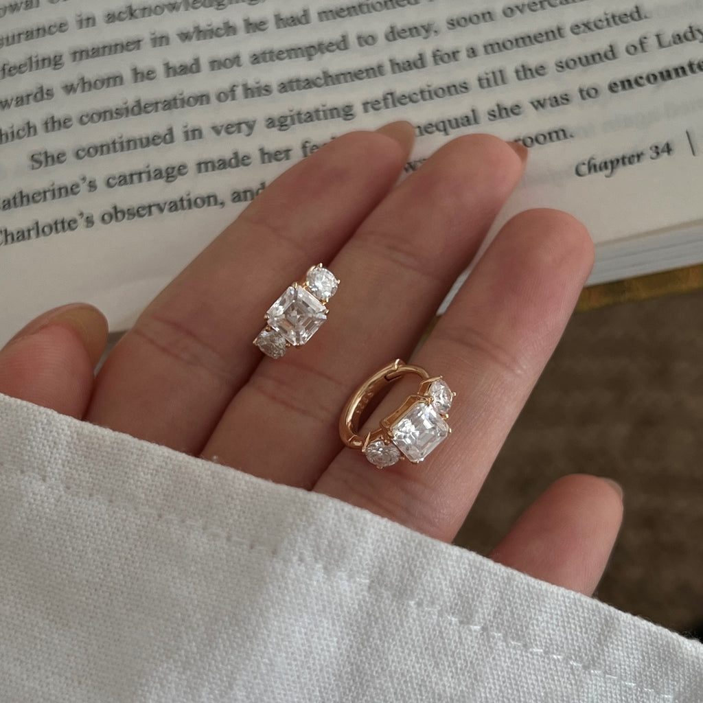 Pendientes de aro de moissanitas 3,2 ct en oro rosa