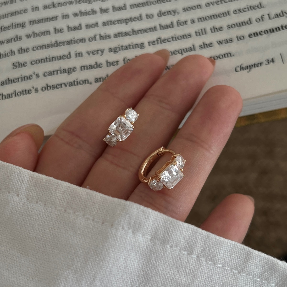 Pendientes de aro de moissanitas 3,2 ct en oro rosa