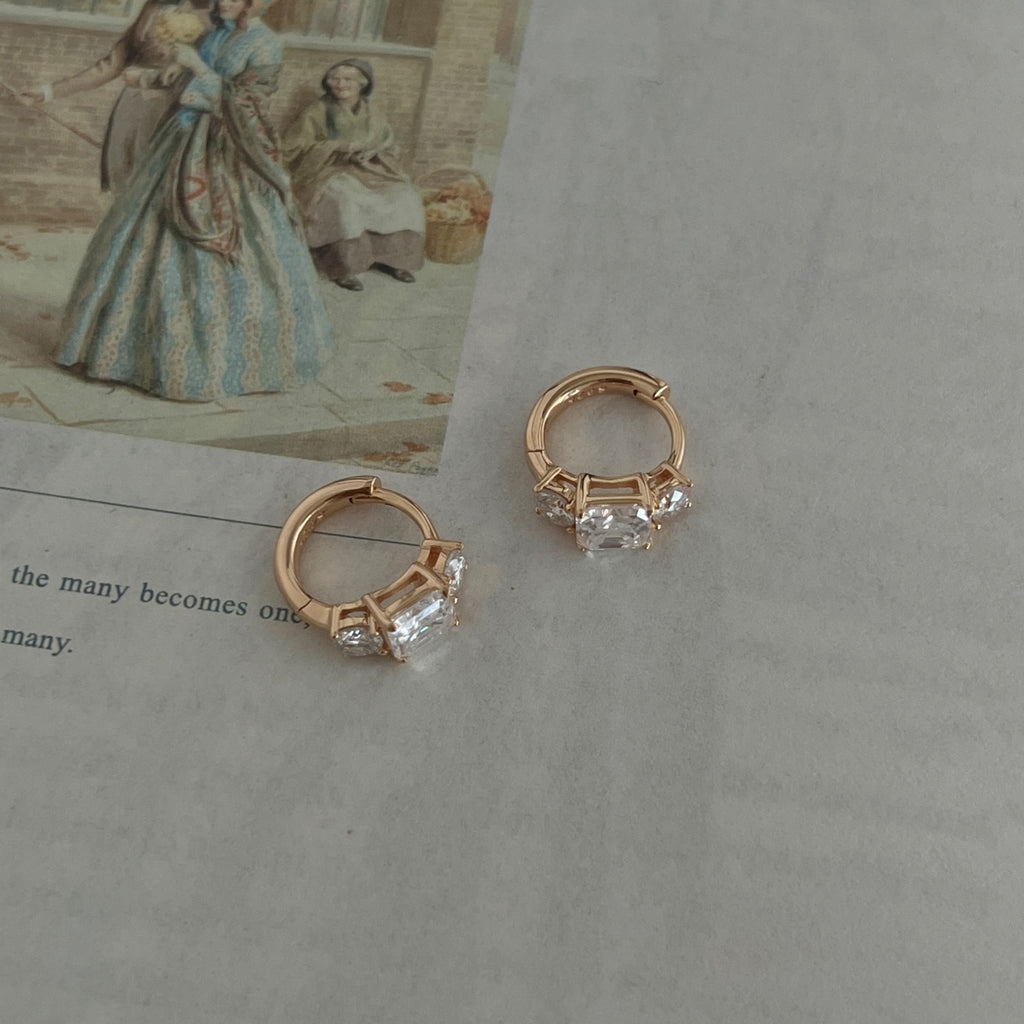 Pendientes de aro de moissanitas 3,2 ct en oro rosa