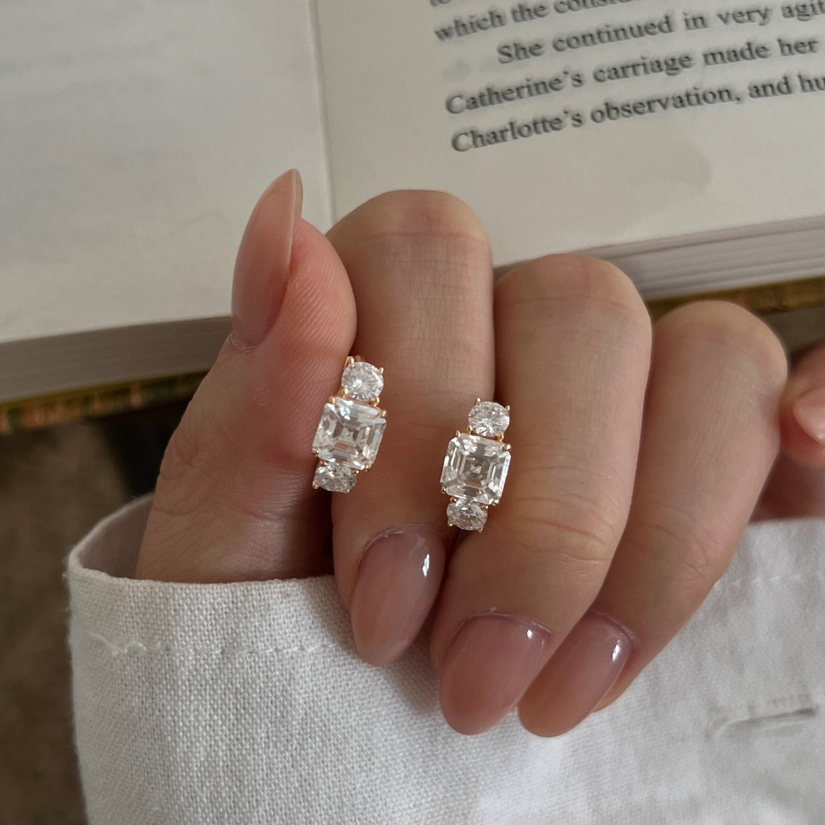 Pendientes de aro de moissanitas 3,2 ct en oro rosa