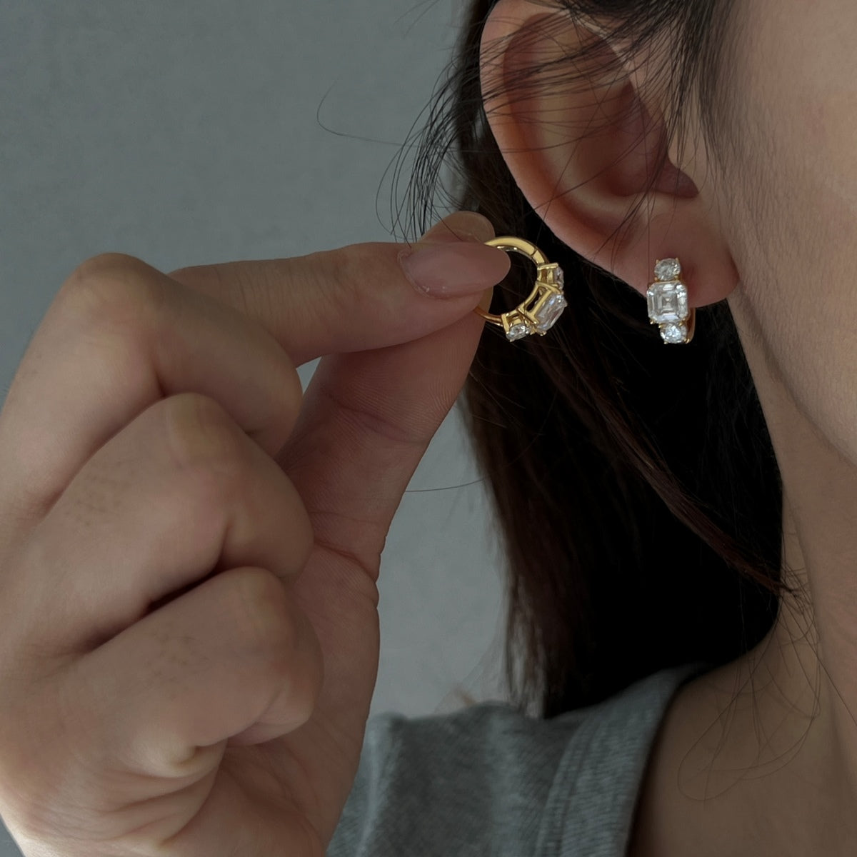 Pendientes de aro de moissanitas 3,2 ct en oro rosa