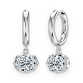 Pendientes de aro de moissanitas 3 ct en plata