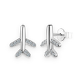 Pendientes de avión de moissanitas 0,1 ct en plata