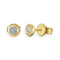 Pendientes de botón de moissanita 0,1 ct dorados