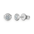 Pendientes de botón de moissanitas 0,1 ct en plata