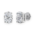Pendientes de botón de moissanitas 0,8 ct en plata