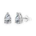 Pendientes de botón de moissanitas 2 ct en plata