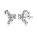 Pendientes de lazo de moissanitas 0,6 ct en plata